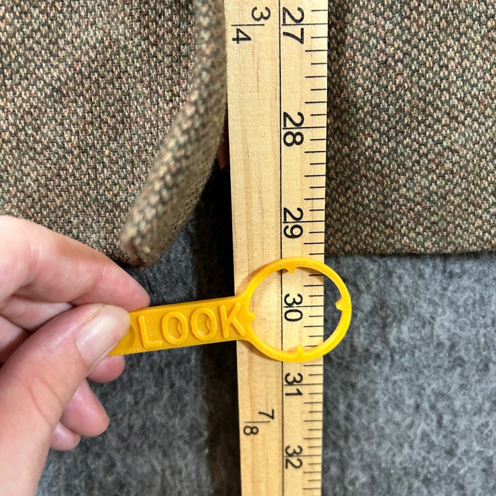 Vintage Wool Tweed Skirt Brown Herringbone High Waist Midi Career Size 5/6 80s - Picture 10 of 10